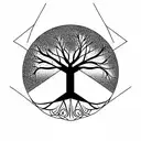 tree of life with triangles tattoo design idea