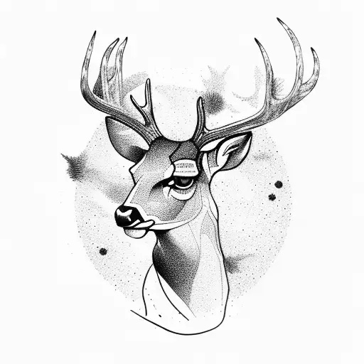A deer silhouette tattoo design idea