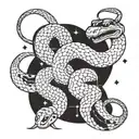 celestial snake graphic tattoo design idea