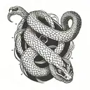 celestial snake graphic tattoo design idea