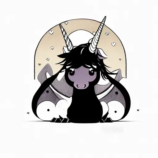 cute unicorn tattoo design idea