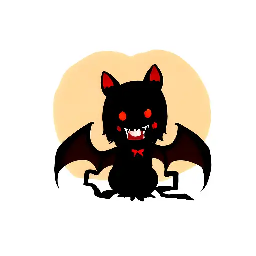 cute vampire bat tattoo design idea