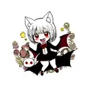 cute vampire bat tattoo design idea