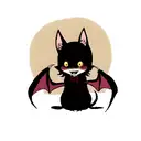 cute vampire bat tattoo design idea
