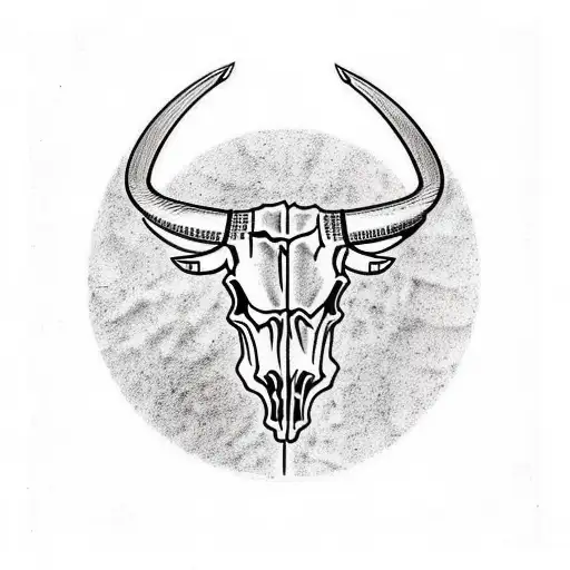 longhorn skull with texas flag in background tattoo design idea