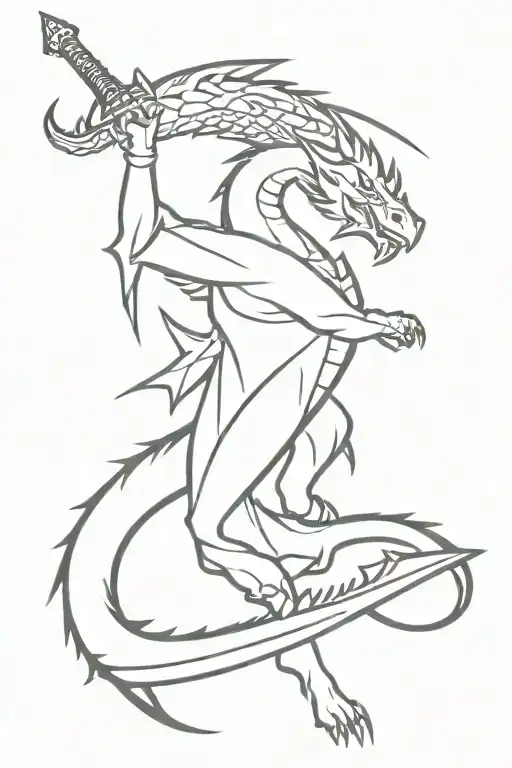 Sword Dragon Slayer tattoo design idea