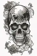 skull with gothic design for legs tattoo design idea