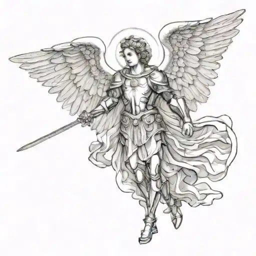 Archangel Michael tattoo design idea