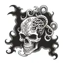 skull with tentacles tattoo design idea