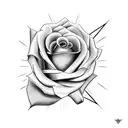 roman numerals with rose tattoo design idea