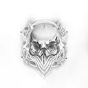 dove with a skull tattoo design idea