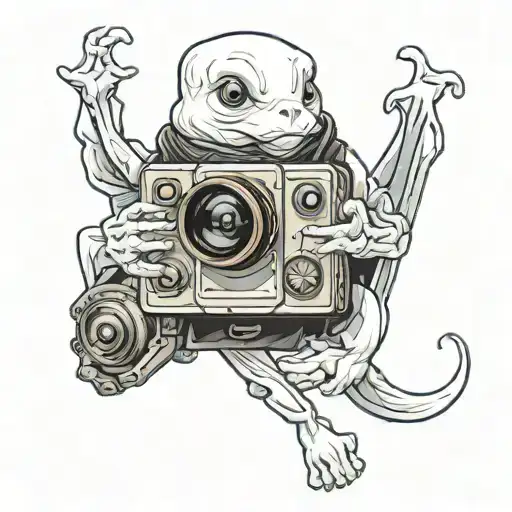 bringing Casper and the camera tattoo design idea