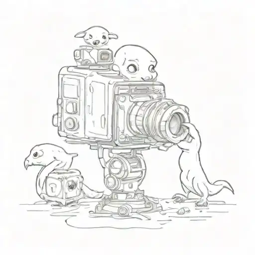 bringing Casper and the camera tattoo design idea