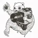 bringing Casper and the camera tattoo design idea