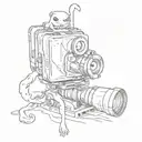 bringing Casper and the camera tattoo design idea