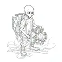 bringing Casper and the camera tattoo design idea