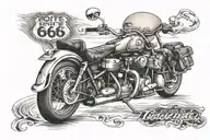 Motorrad route 66 tattoo design idea