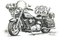 Motorrad route 66 tattoo design idea