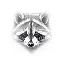 a raccoon dressed up as a mummy tattoo design idea