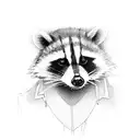 a raccoon dressed up as a mummy tattoo design idea