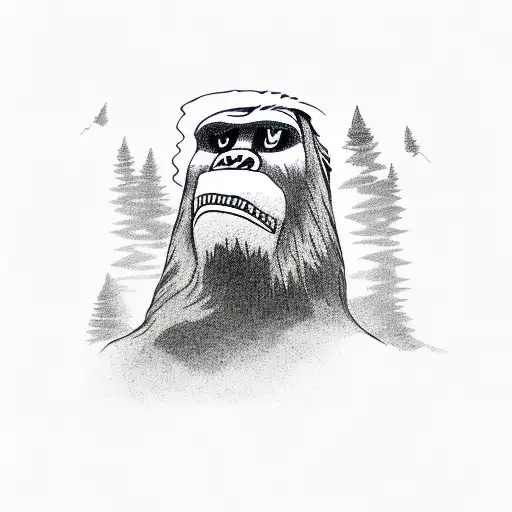 bigfoot smoke tattoo design idea