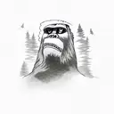 bigfoot smoke tattoo design idea