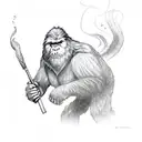 bigfoot smoke tattoo design idea
