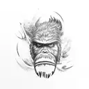 bigfoot smoke tattoo design idea
