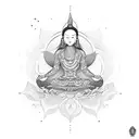 meditation and inner peace tattoo design idea