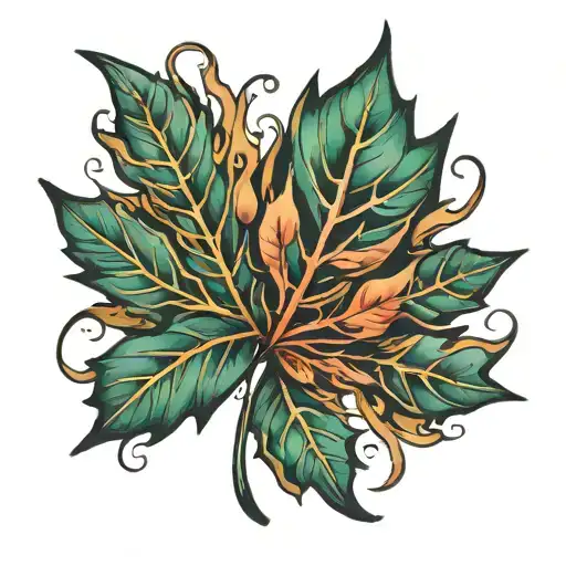 maple leaf tattoo design idea