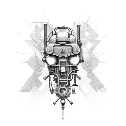 Steampunk-inspired hacker tattoo design idea