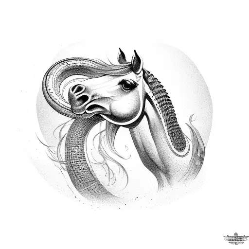horse snake tattoo design idea
