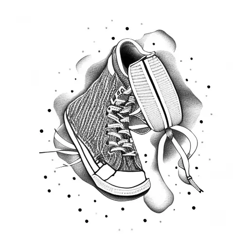 sneakers tattoo design idea
