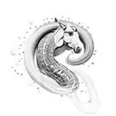 horse snake tattoo design idea