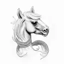 horse snake tattoo design idea