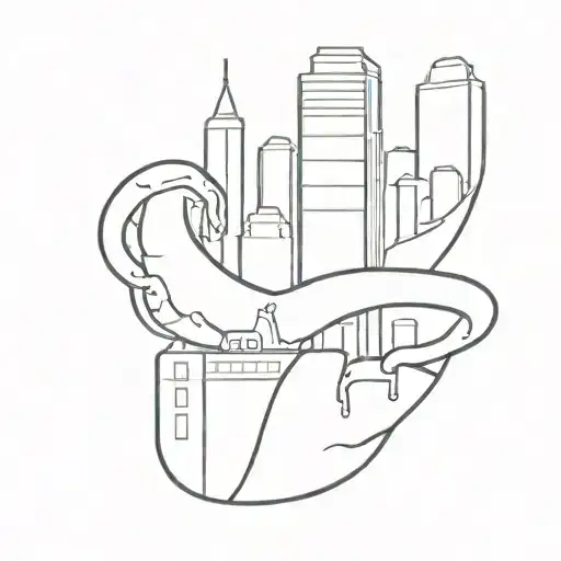 worm skyscraper  tattoo design idea