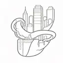 worm skyscraper  tattoo design idea