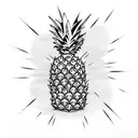 Burning pineapple  tattoo design idea