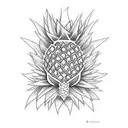 Burning pineapple  tattoo design idea