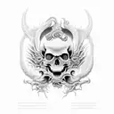 skull dragon tattoo design idea