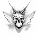 skull dragon tattoo design idea