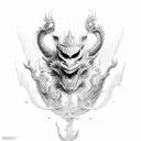 dragon with monkey king tattoo design idea