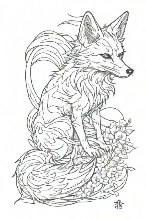kitsune fox reaches for tattoo design idea