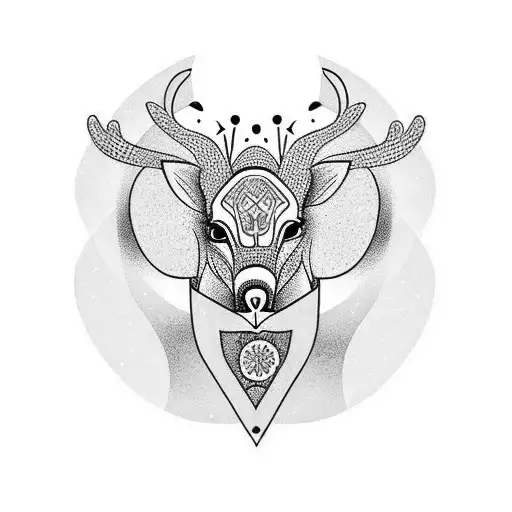 sleeve tattoo with 3 animals: a deer, an elephant, and a fox. do this in a celtic design tattoo design idea