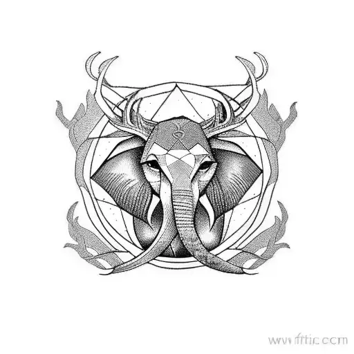 Elephant with Baby Elephant Black Silhouette Drawn by Various Ornate Lines  in the Celtic Style. Suitable for Tattoo, Logo, Emblem Stock Illustration -  Illustration of safari, isolated: 174694916