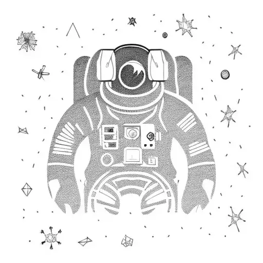 astronaut snowboarding tattoo design idea