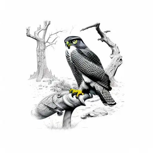 Goshawk tattoo design idea