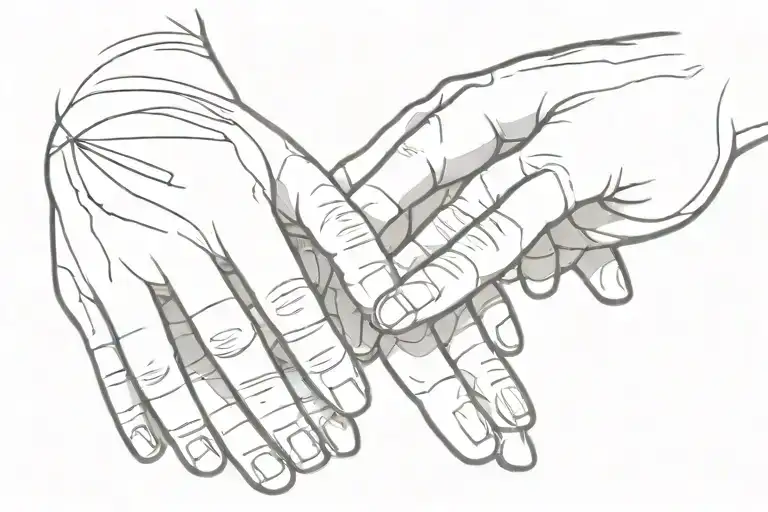 creation of Adam hands touching tattoo design idea