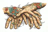 creation of Adam hands touching tattoo design idea