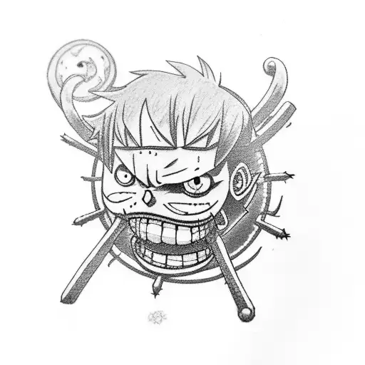 luffy zoros swords Sanji and brook tattoo design idea